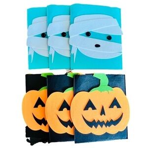 SET of 6 Halloween felt board totes
